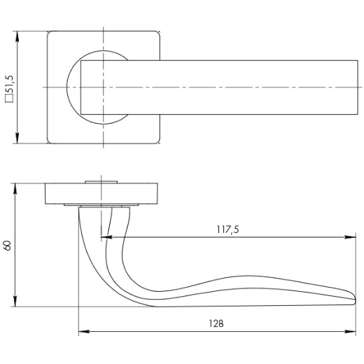 Ручка Ajax (Аякс) раздельная K.JK51.EVO (EVO JK) BL-24 черный